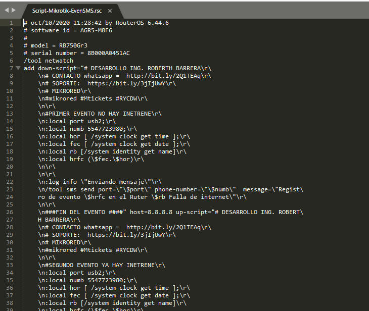 Script de Monitoreo y Notificación de Conectividad para MikroTik