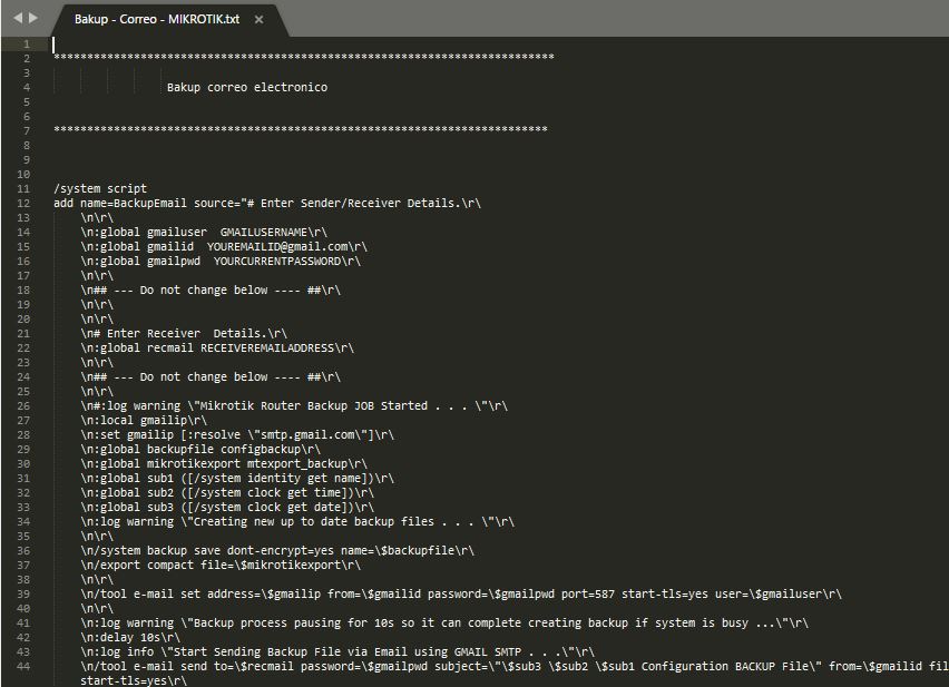 Backup de Correo Electrónico Automatizado para RouterOS