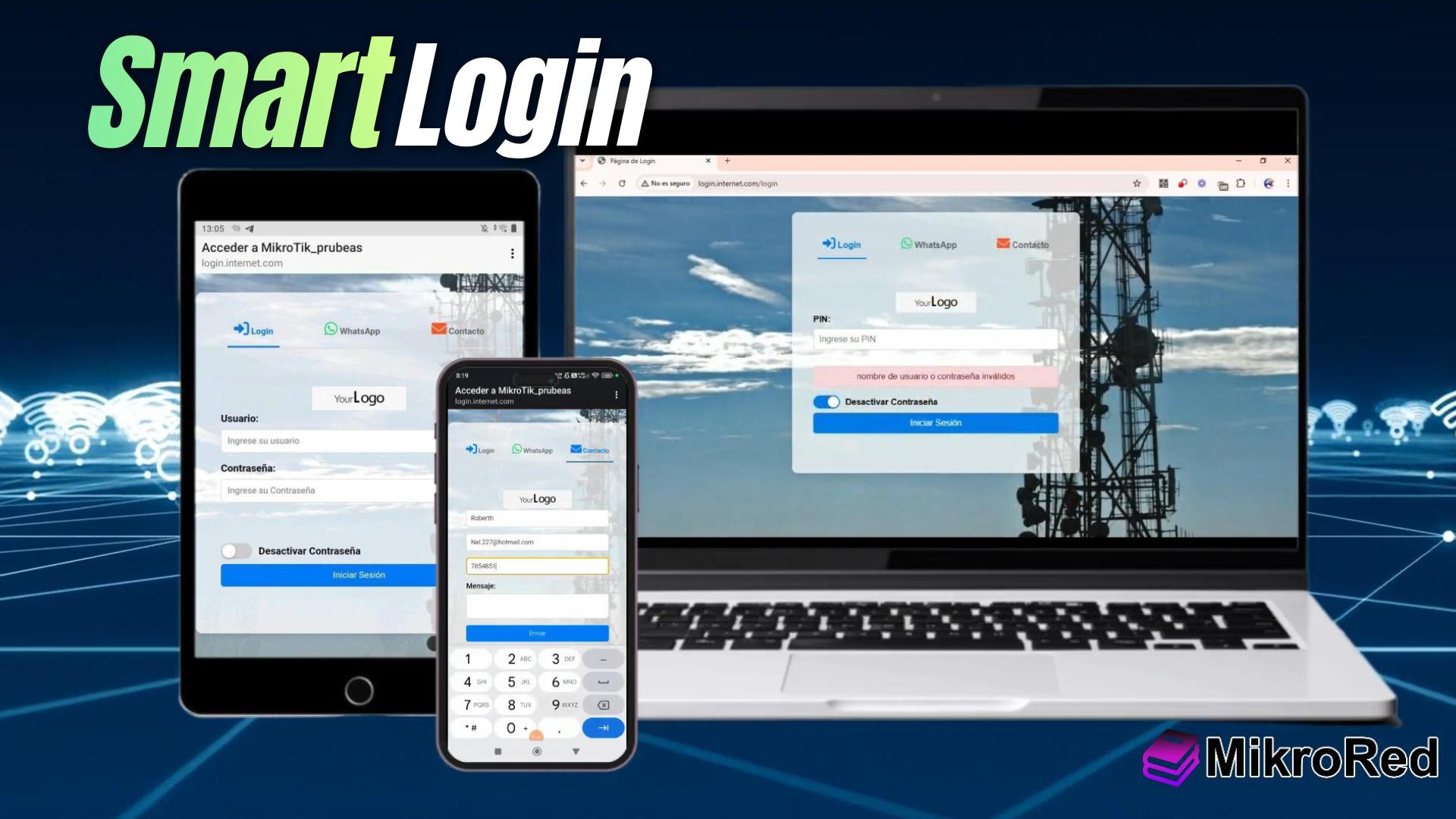 Smart Login para MikroTik: Portal Responsive con Contacto Directo y Publicidad Dinámica