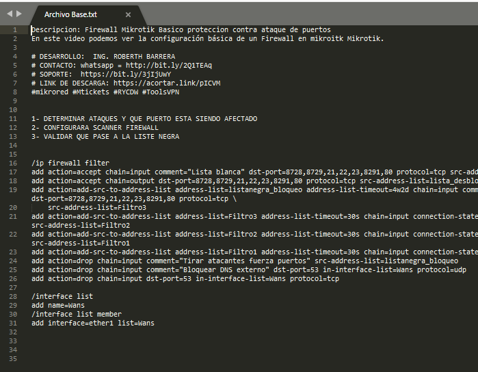 Firewall básico para protección de puertos